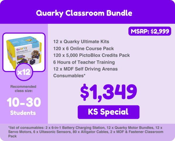 Quarky Classroom bundle - best AI Kit for teaching AI & Robotics