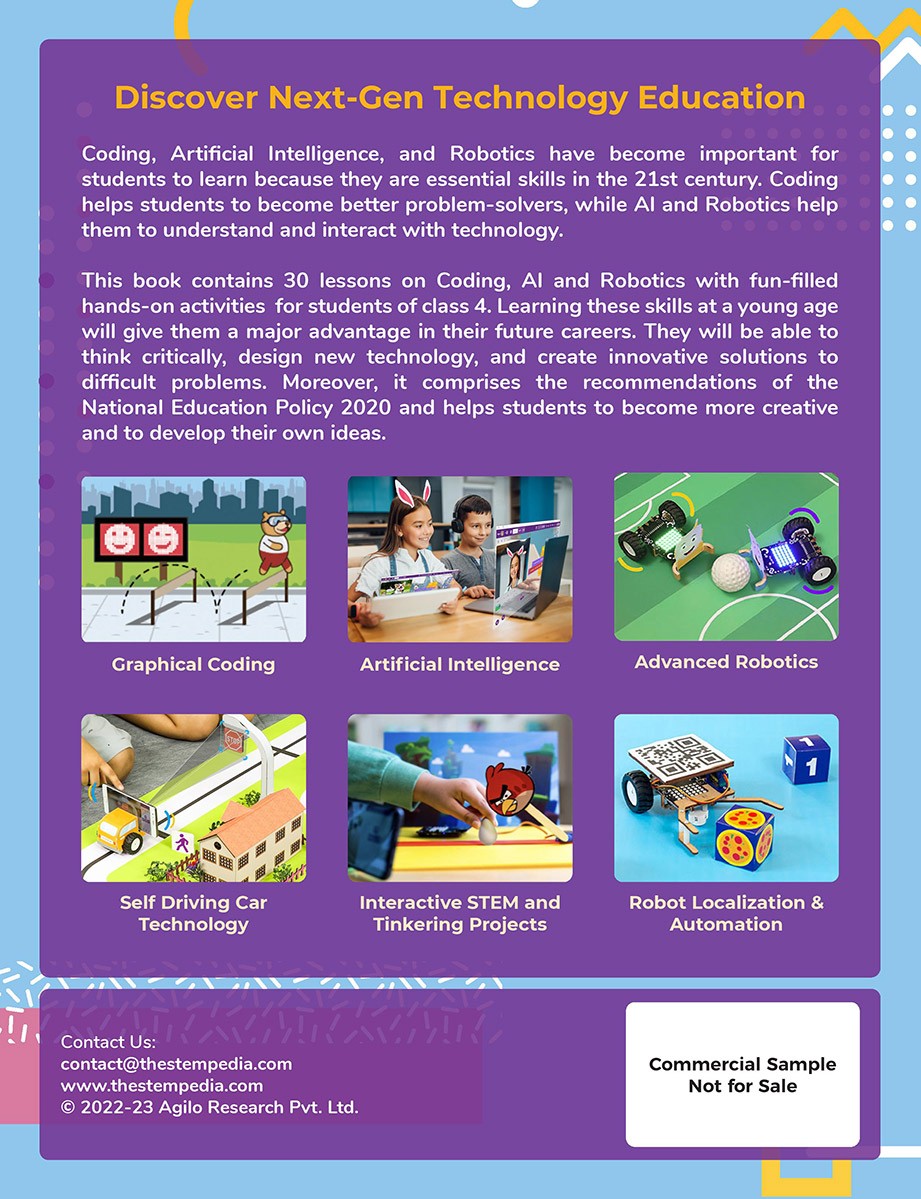 Fun Filled Coding, AI and Robotics Class 4 – Back Cover Image