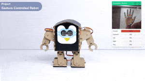 Gesture Controlled Humanoid With Machine Learning