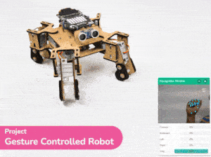 Hand Gestures Controlled Quadruped with Machine Learning