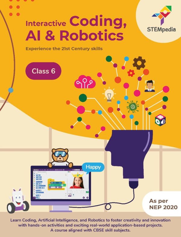 Interactive Coding, AI and Robotics Book Class 6 – Cover Image