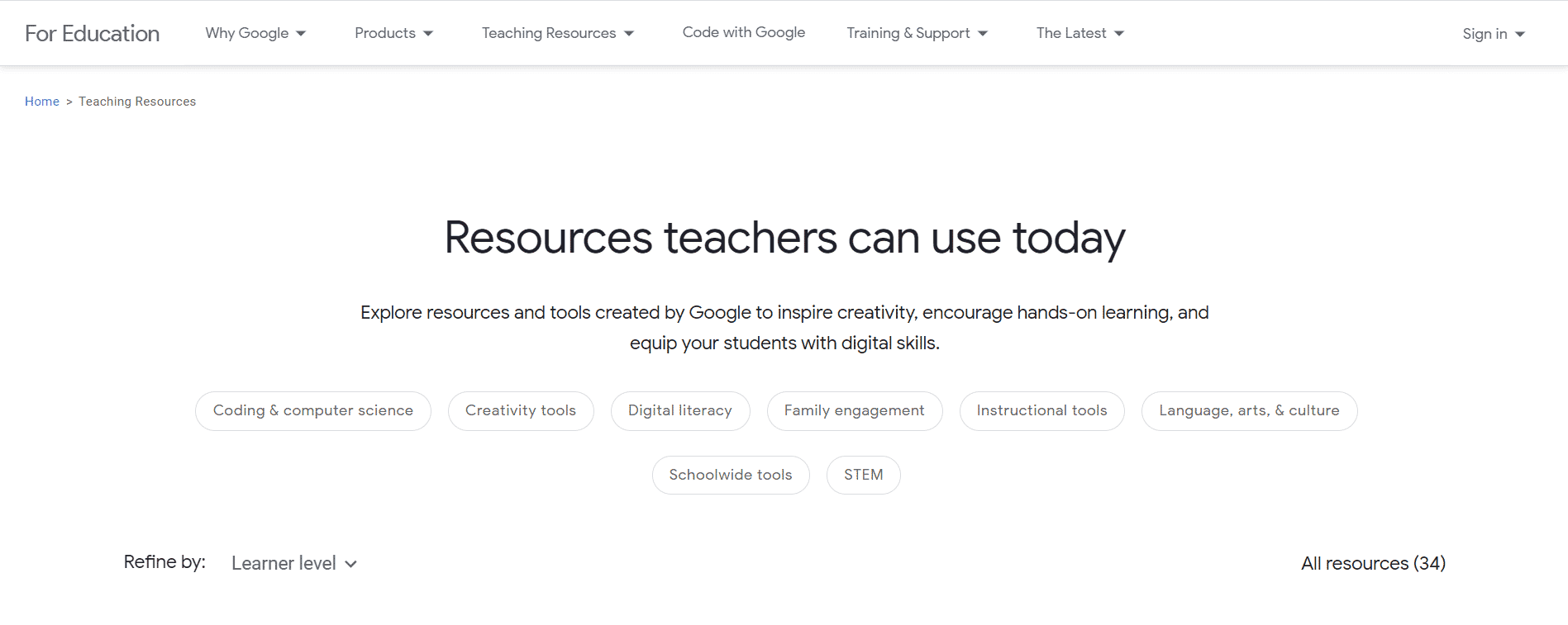 Online Teaching Resources - Google
