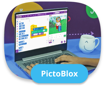 A child programming on PictoBlox