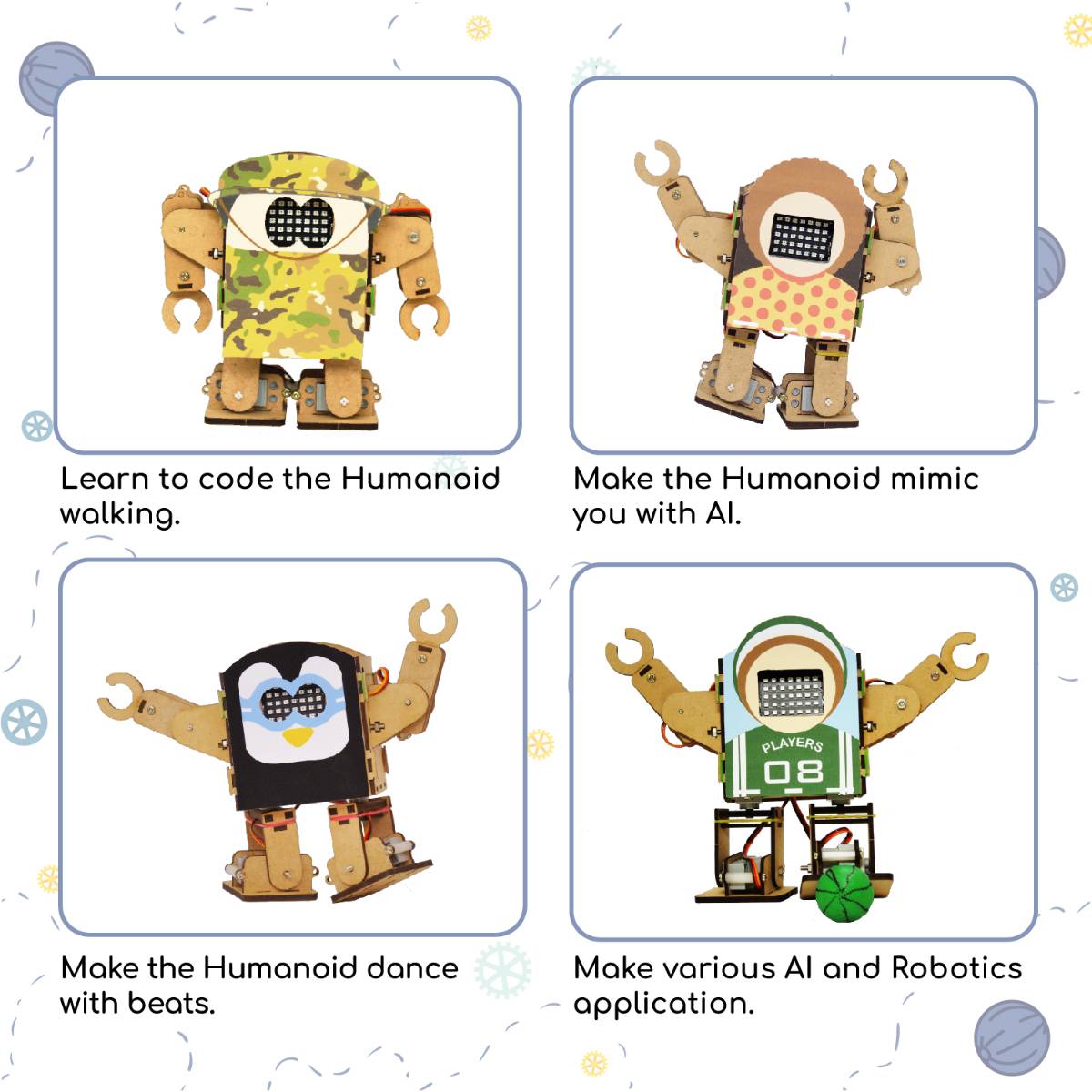 Kit　Quarky　Humanoid　Robot　Perfect　for　Kids　DoF　Robot