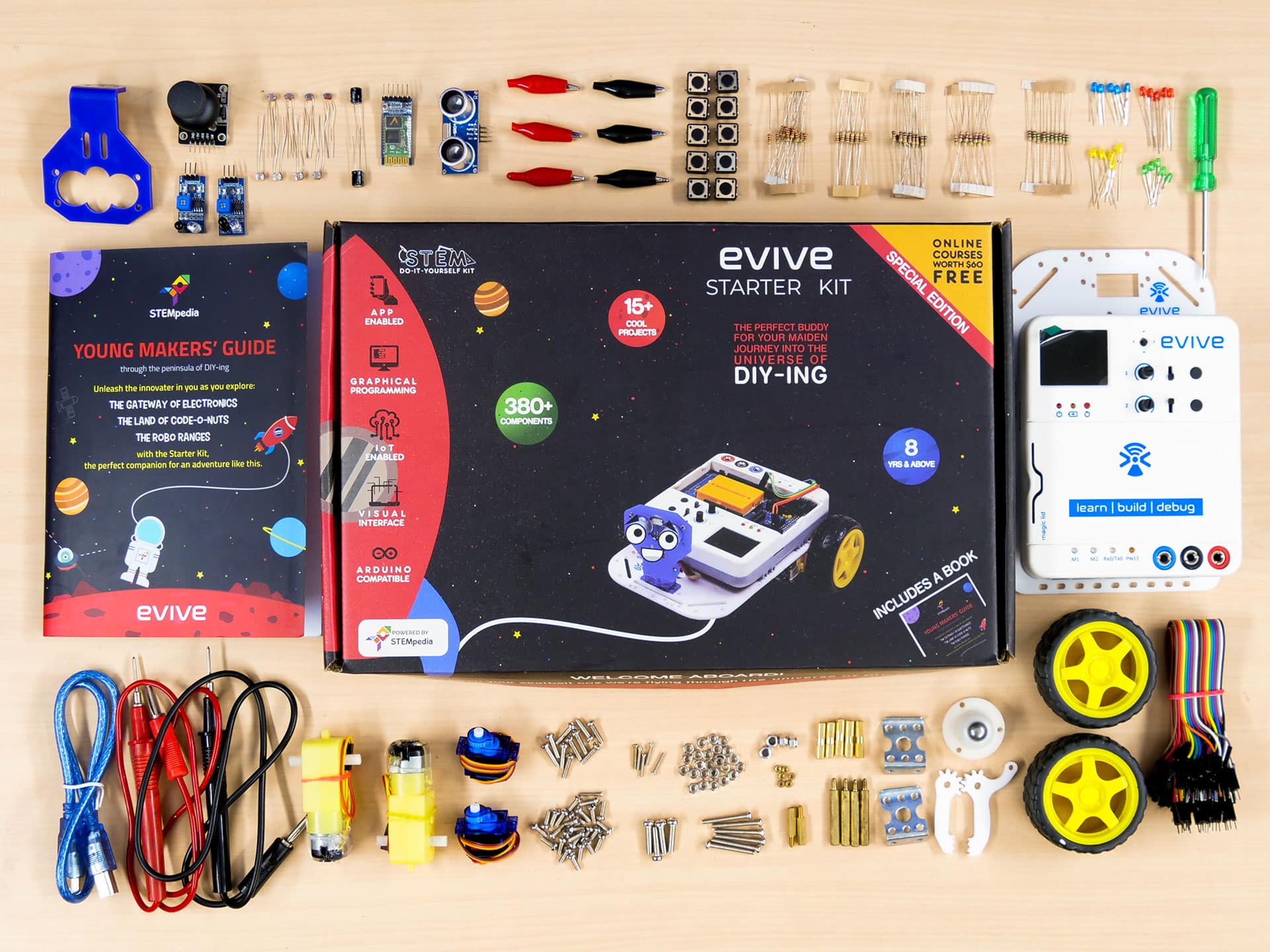 Kidsbits Multi-purpose Coding Robot for Arduino STEM Education for Children  Boy Gift DIY（No Battery）