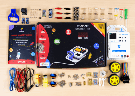 evive Starter Kit - The Most Versatile STEM Robot Building Kit for Kids &  Beginners - STEMpedia