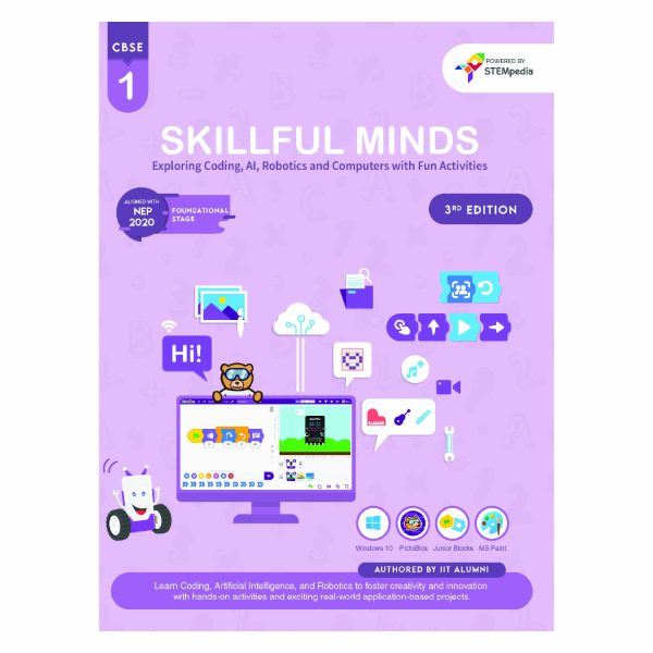CBSE Coding, AI, Robotics and Computer Book - Class 1 Edition 3 for Academic Year 2026-27 | Skillful Minds