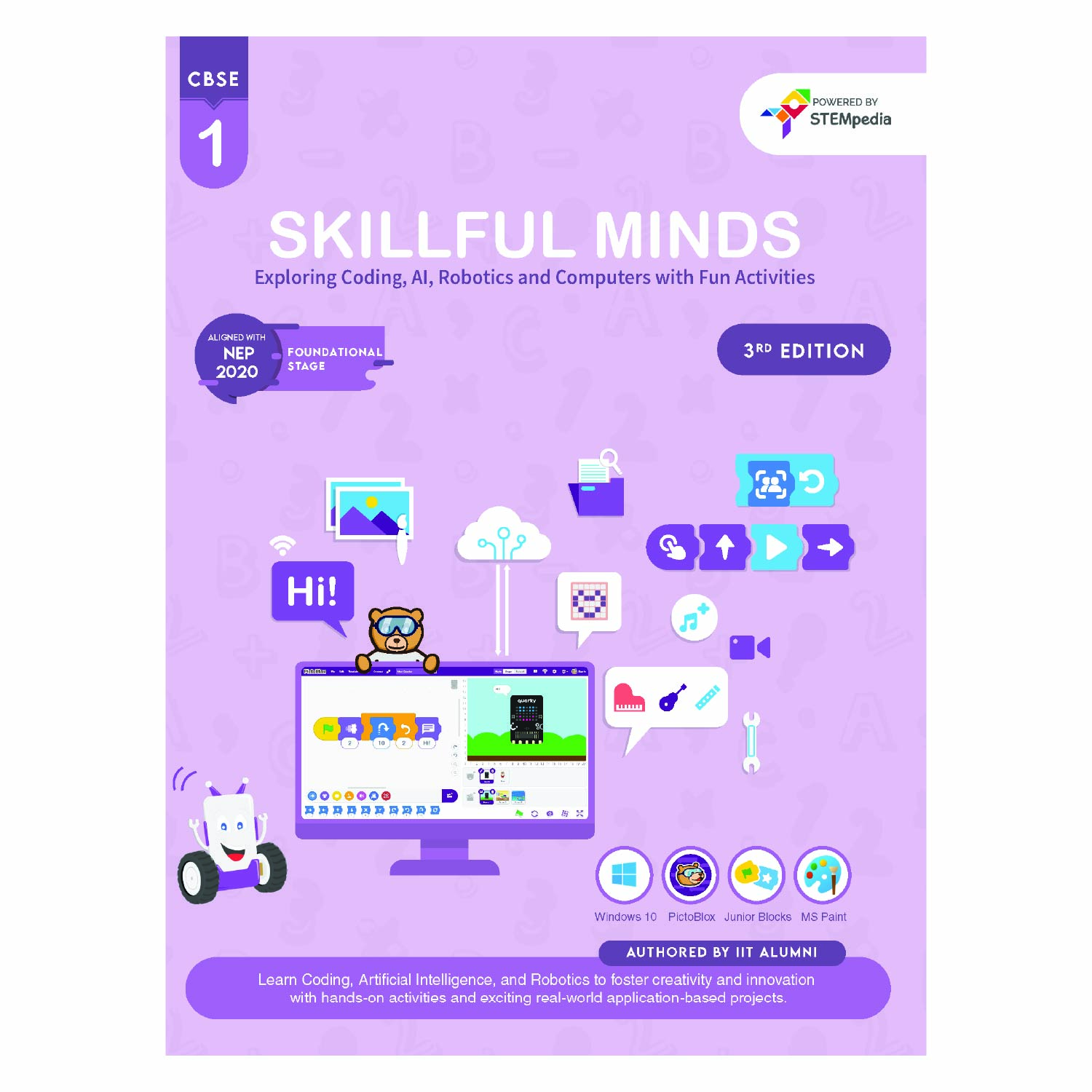 CBSE Coding, AI, Robotics and Computer Book - Class 1 Edition 3 for Academic Year 2026-27 | Skillful Minds