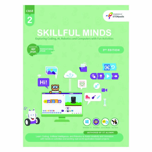 CBSE Coding, AI, Robotics and Computer Book - Class 2 Edition 3 for Academic Year 2026-27 | Skillful Minds