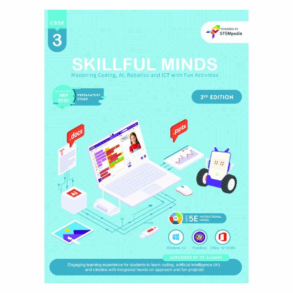 CBSE Coding, AI, Robotics and Computer Book - Class 3 Edition 3 for Academic Year 2026-27 | Skillful Minds