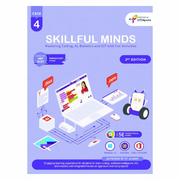 CBSE Coding, AI, Robotics and Computer Book - Class 4 Edition 3 for Academic Year 2026-27 | Skillful Minds
