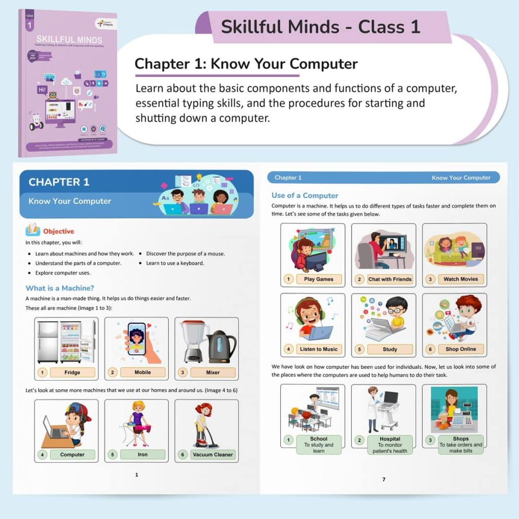 CBSE Class 1 AI, Coding, Robotics, and Computer Book