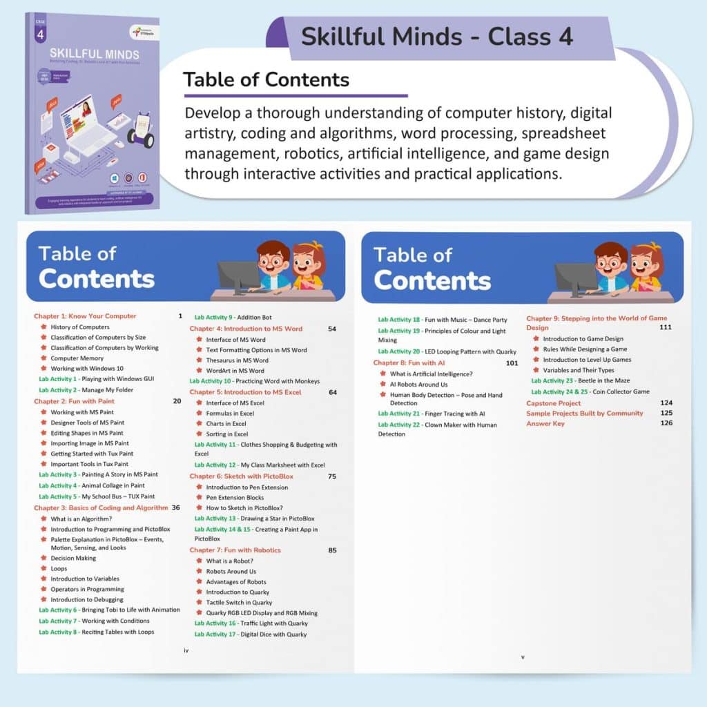 CBSE Class 4 AI, Coding, Robotics, and Computer Book