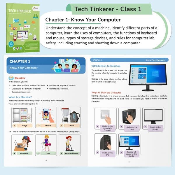 ICSE Coding, AI, Robotics and Computer Book - Class 1 | Tech Tinkerer