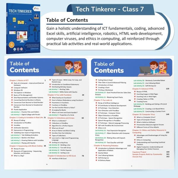 ICSE Coding, AI, Robotics and Computer Book – Class 7 | Tech Tinkerer