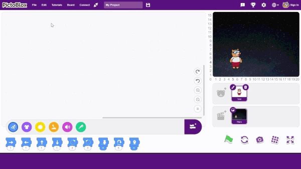 GIF showcasing Wizbot extension with its three new palettes
