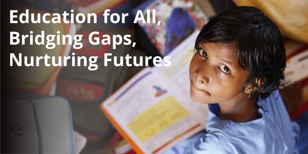 A young Indian girl studies from a textbook, embodying the goals of the Sarva Shiksha Abhiyan for inclusive education