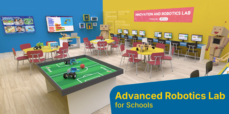 A fully-furnished Advanced Robotics Lab that promptes 21st century skills with advanced robotics kit and AI-based platform