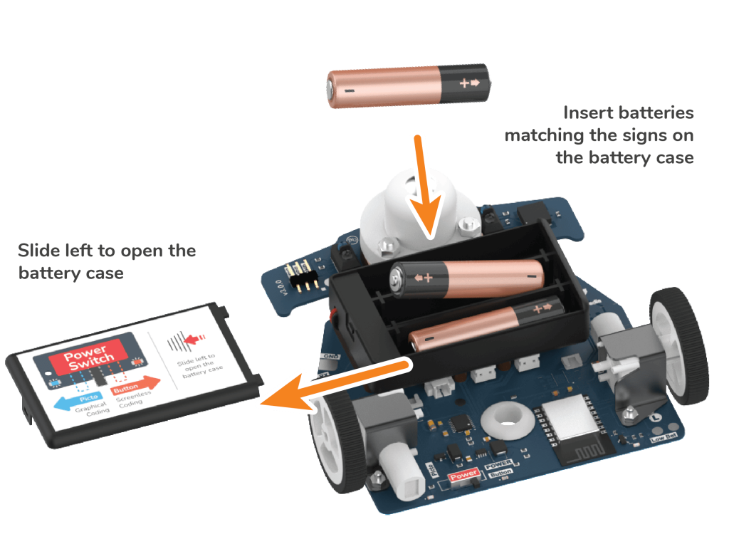 How to install batteries in Wizbot