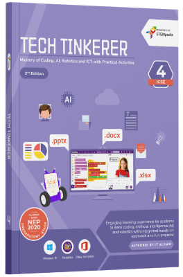 Computer books for ICSE Grade 4 with Coding, AI, and Robotics