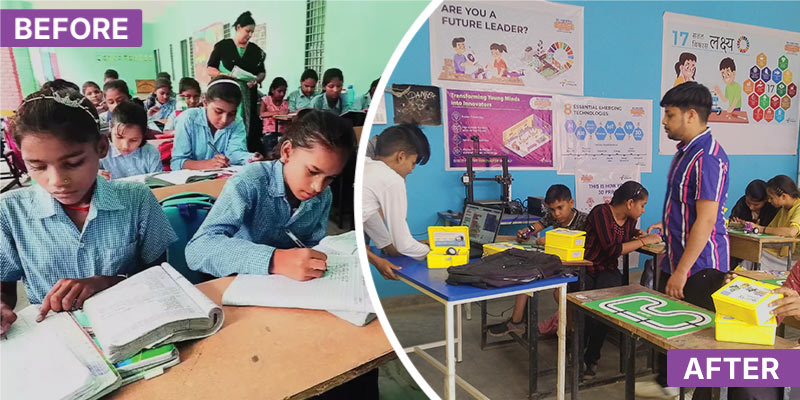Pre and Post STEM Lab Setup in Haryana Govt Schools