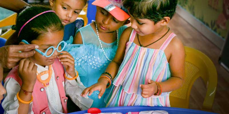 Pretend play and toy-based activities for kids in smart anganwadi