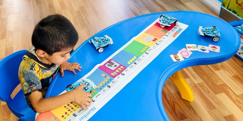 The smart anganwadi space in vadodara is designed for young learners with all the modern furniture at ease.