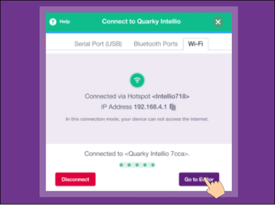 Click on Go editor in intellio as a ip address