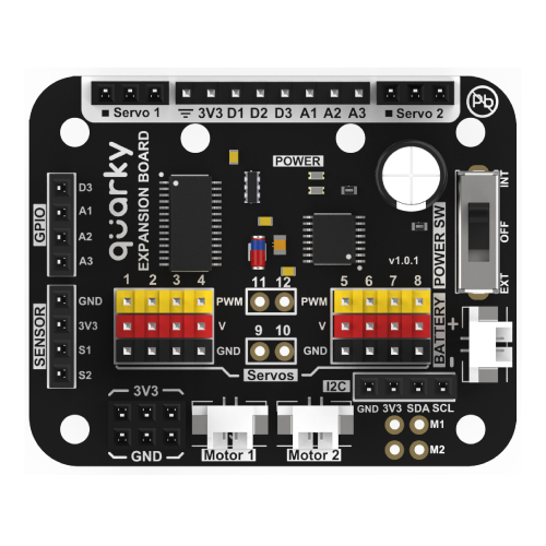 Quarky Expansion Board for Advance Robotics Project