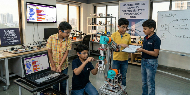 Kids Learning with Robotic Kit