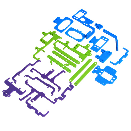 Quarky Plastic Parts – 3 pcs (Purple, Green, Blue) Structural Parts for Quarky Robotics Kits