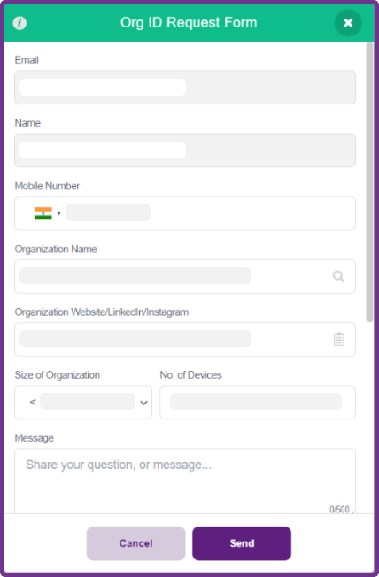If Your Organization Does Not Have an ID request form
